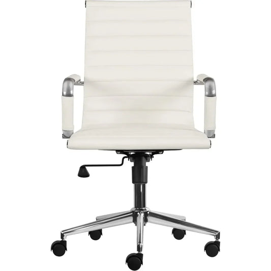 Modern Mid Back Ribbed Swivel Chair