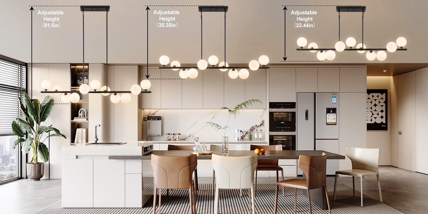 Modern Linear Bubble Chandelier