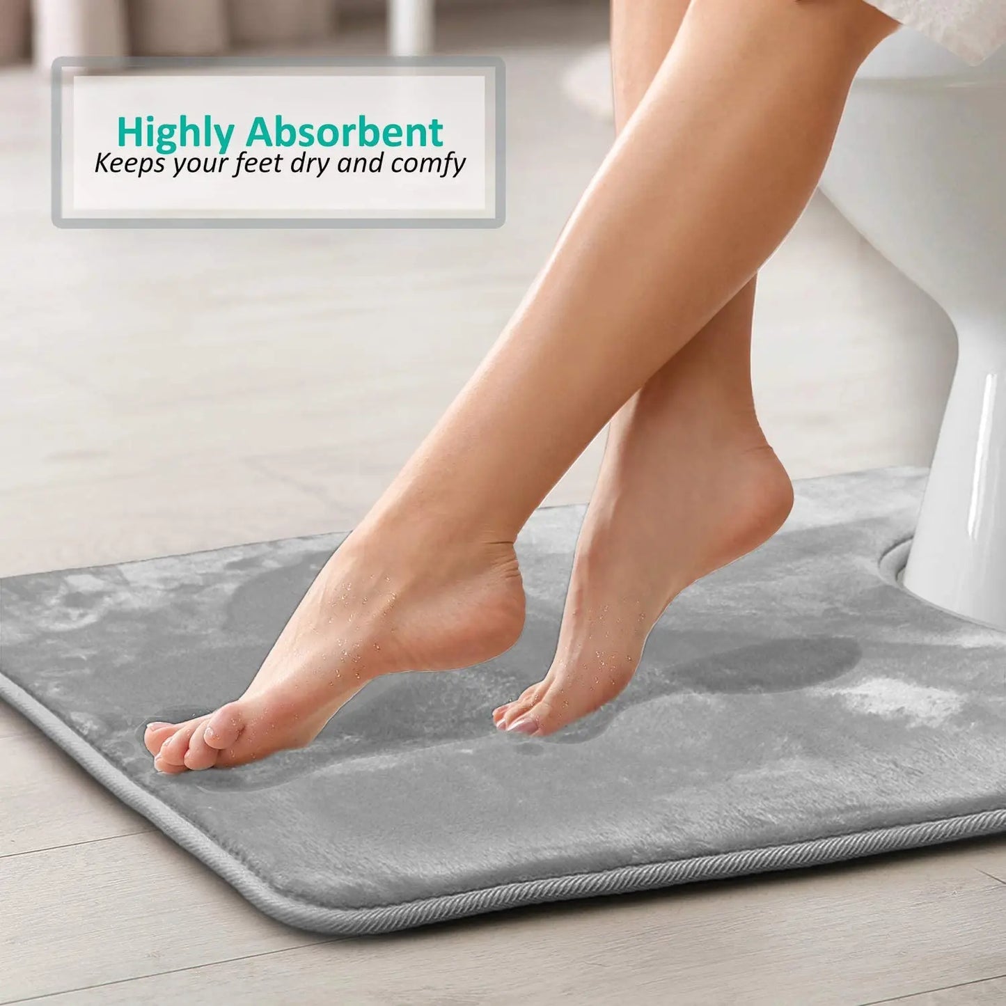 Non-Slip Velvet Bath Mat Set