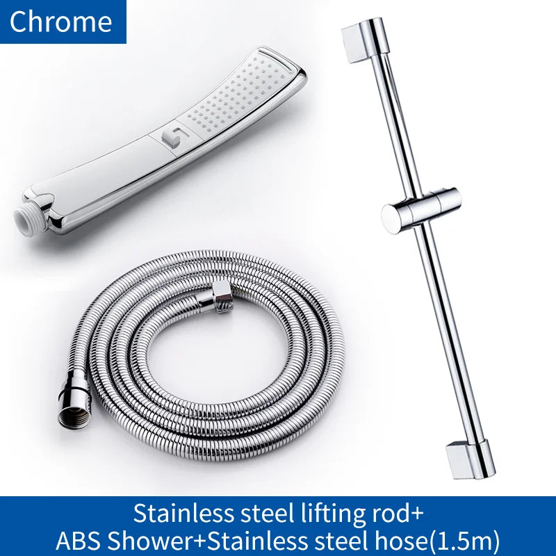 Modern Sleek High-Pressure Shower Head Set