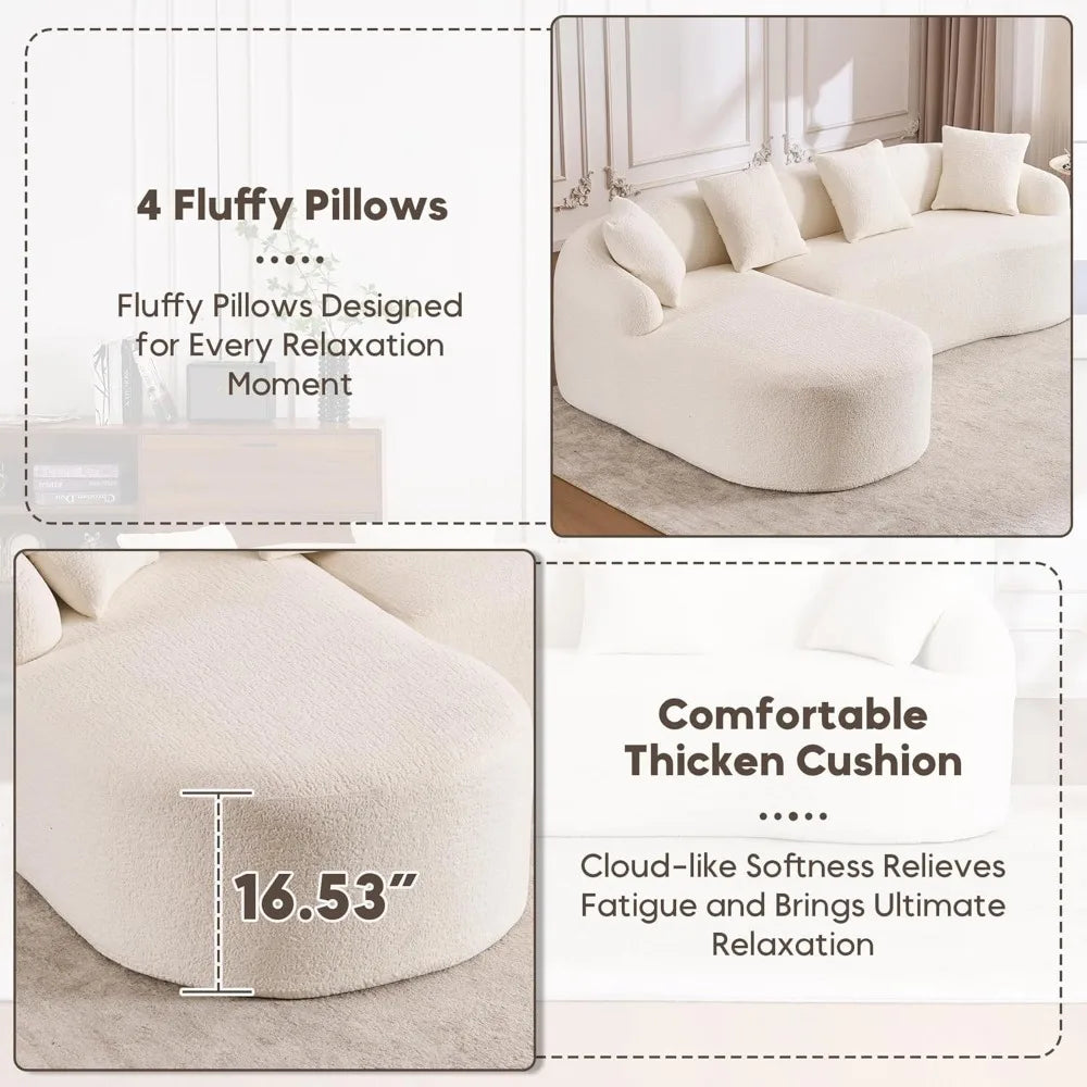 Modern Chenille Sofa with Pillow