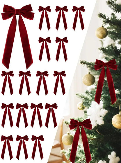 Red Velvet Ribbon Bows