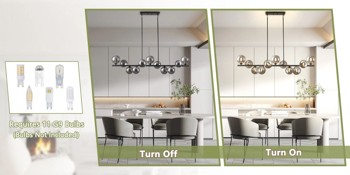 Modern Linear Bubble Chandelier