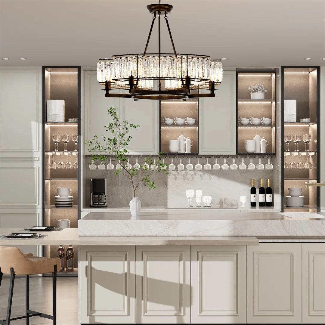 Vintage  Round Crystal Chandelier