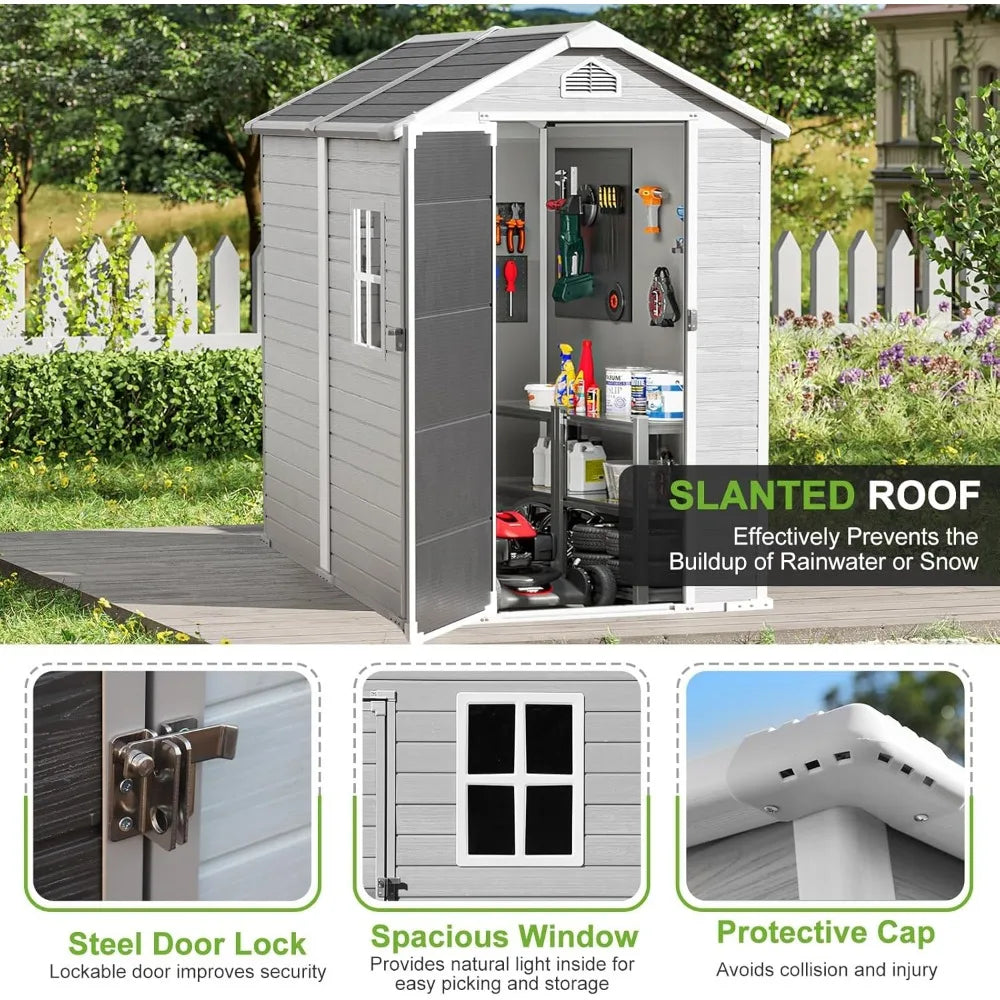 Resin Outdoor Storage Shed with Floors and Window