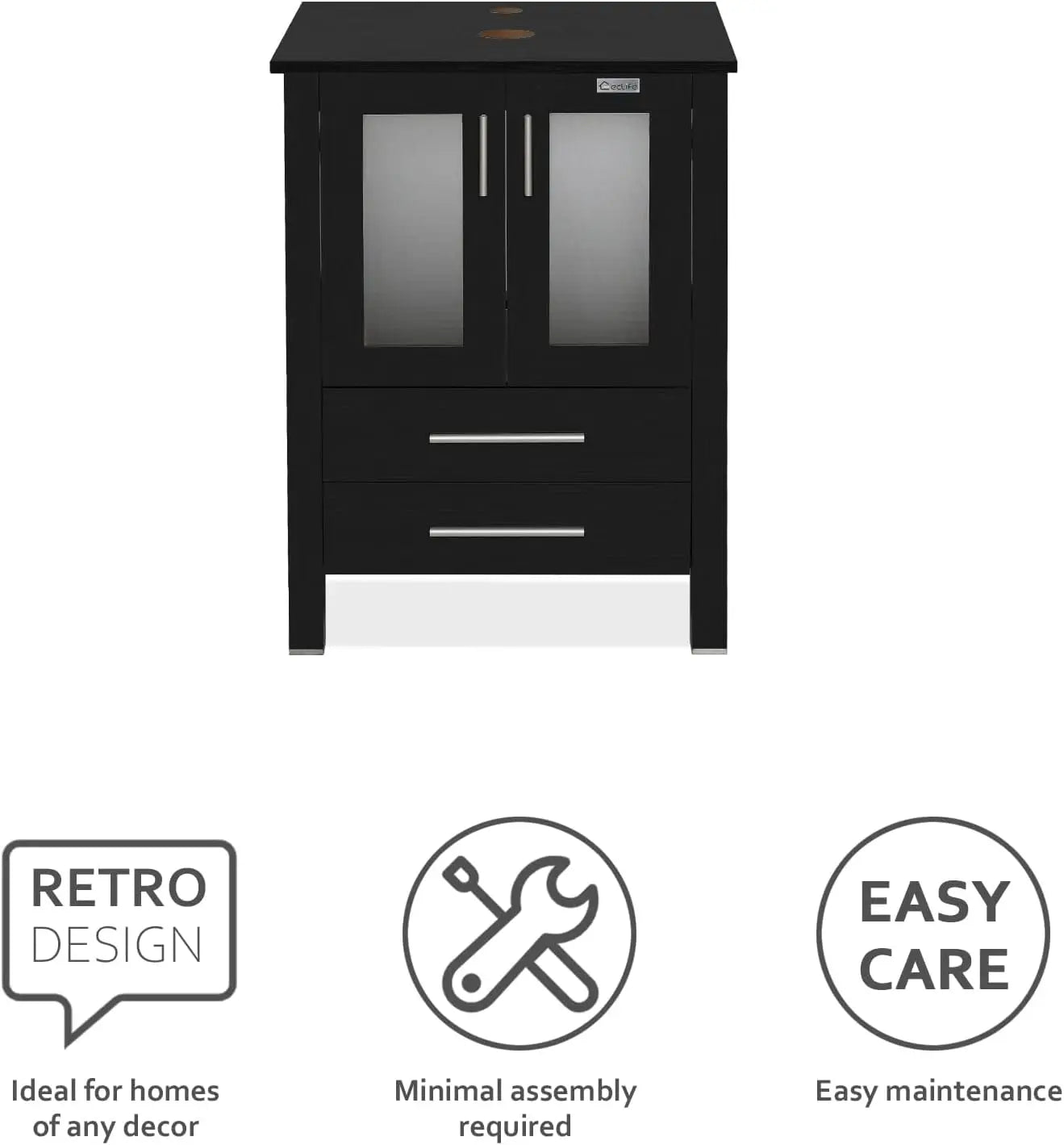 Eclife Modern Bathroom 24" Vanity Sink Set with Sink Faucet