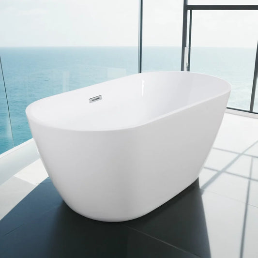 Modern 55" Oval Acrylic Bathtub