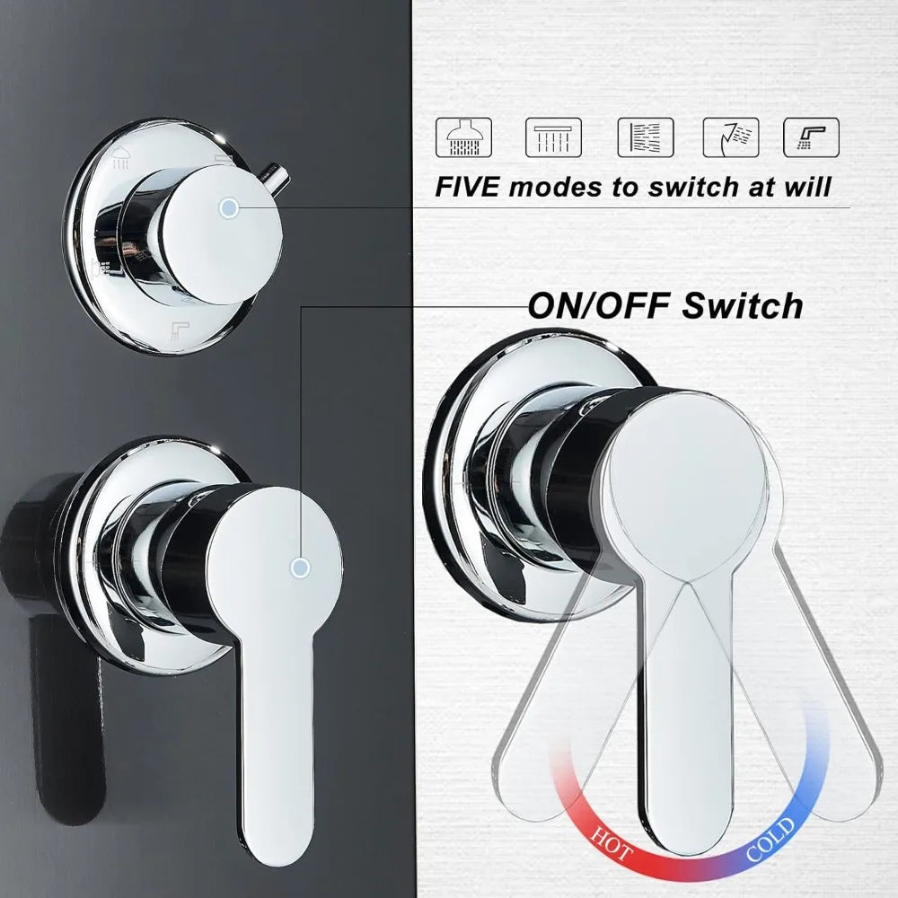 Modern Stainless Steel LED Shower Panel Full System Set