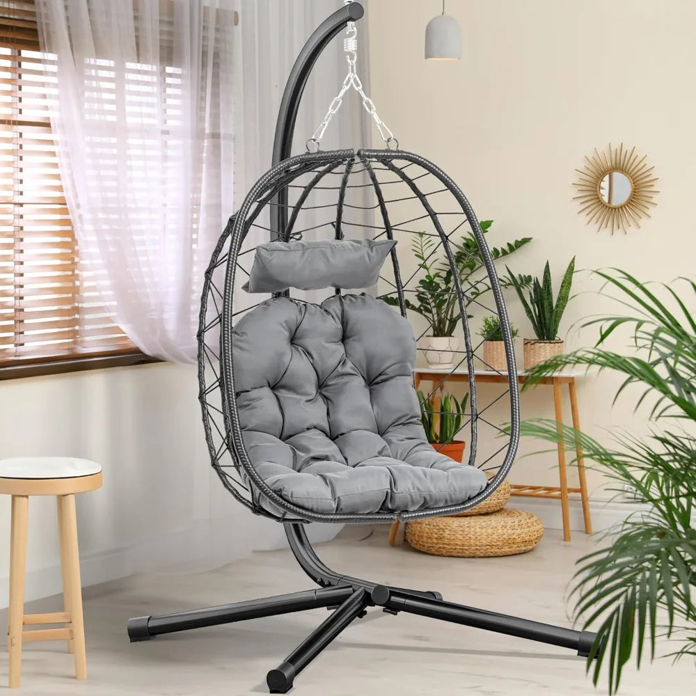 Hanging Egg Chair Stand with Cushions