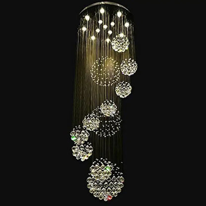 Spiral Solar System Crystal Chandelier