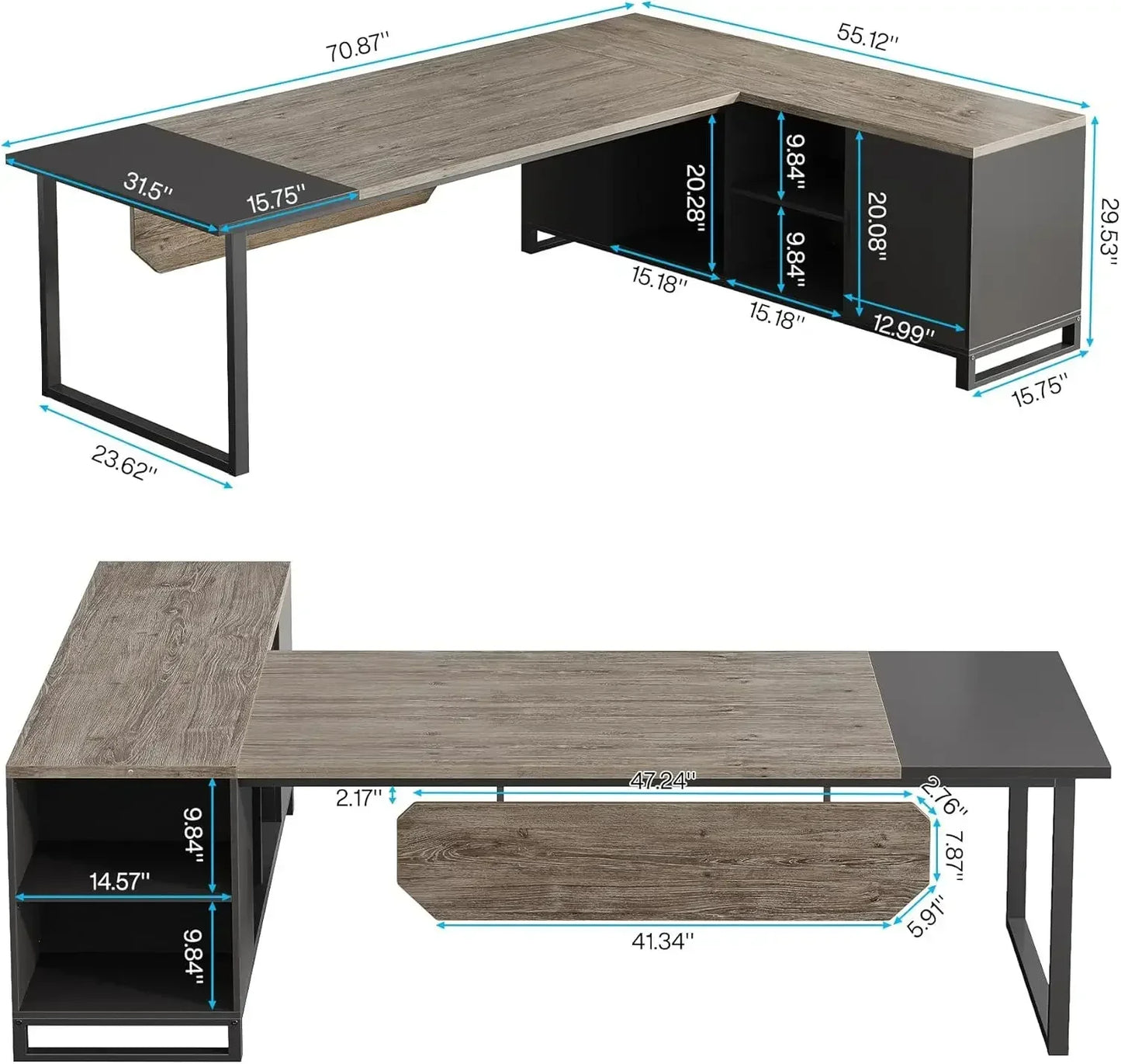 L-Shaped Industrial Executive Desk