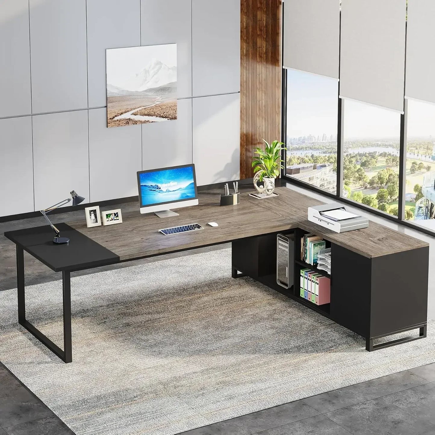 L-Shaped Industrial Executive Desk