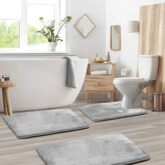 Non-Slip Velvet Bath Mat Set
