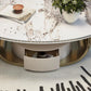 Modern Sintered Stone Marble Coffee Table with Storage Drawer