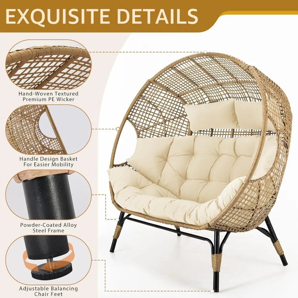 Loveseat Egg Chair with Cushions