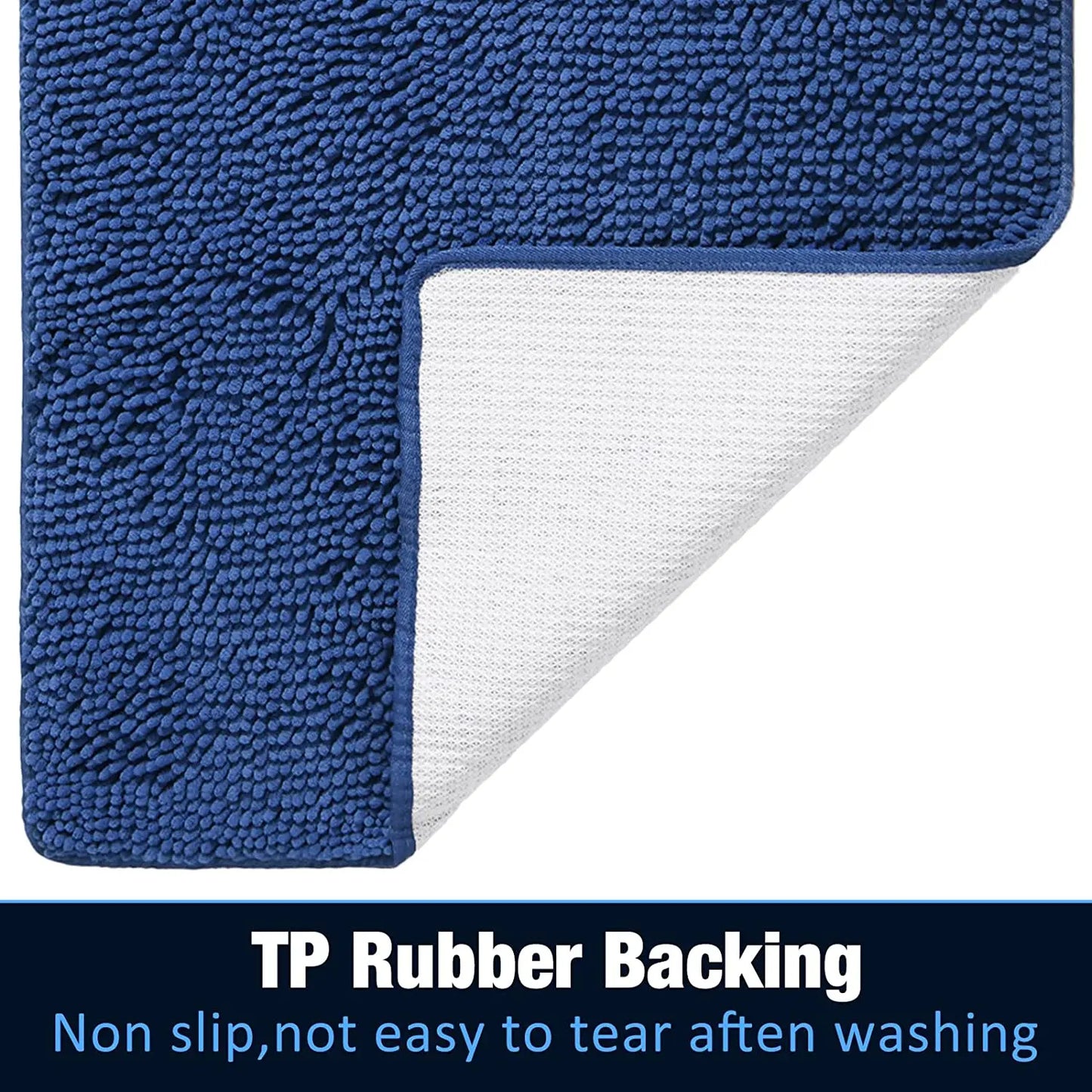 Non-Slip Super Absorbent Smooth Chenille Bath Mat
