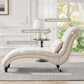 Tufted Chaise Lounge with Pillow