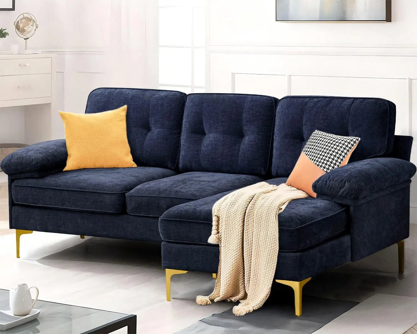 Modern Chenille Sectional Sofa