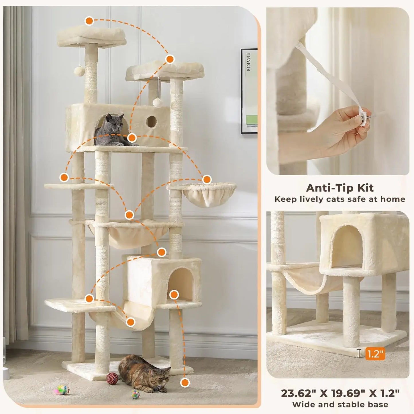 76" Cat Tree Tower