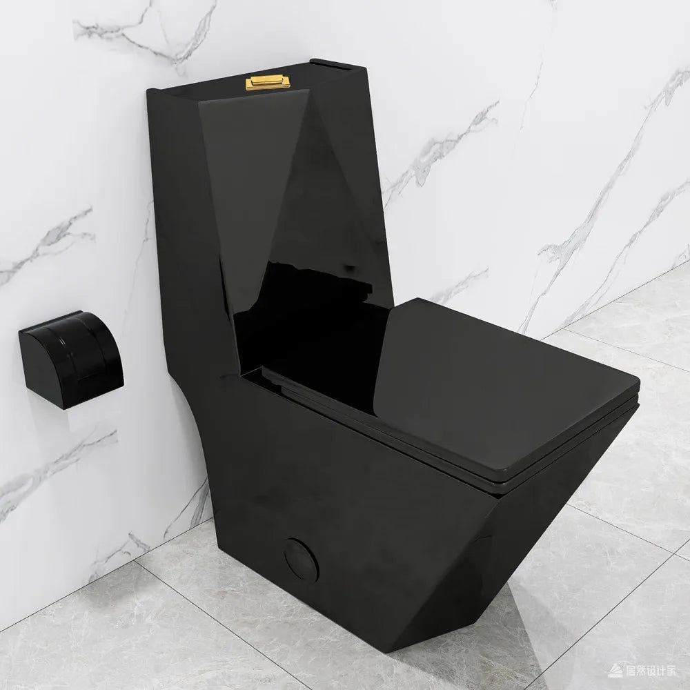 Modern Square Diamond Design Compact One Piece Toilet