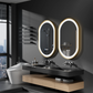 Elegant Oval Gold Frame LED Vanity Mirror