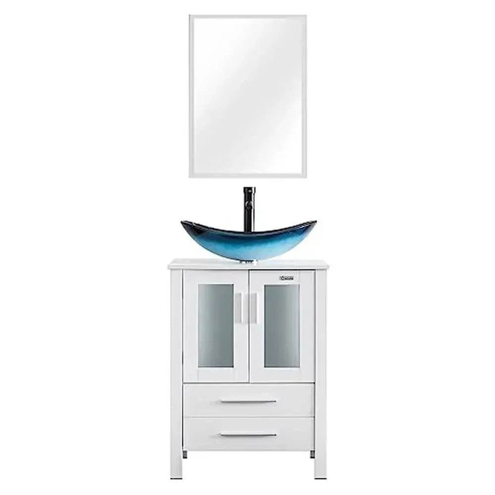 Eclife Modern Bathroom 24" Vanity Sink Set with Sink Faucet