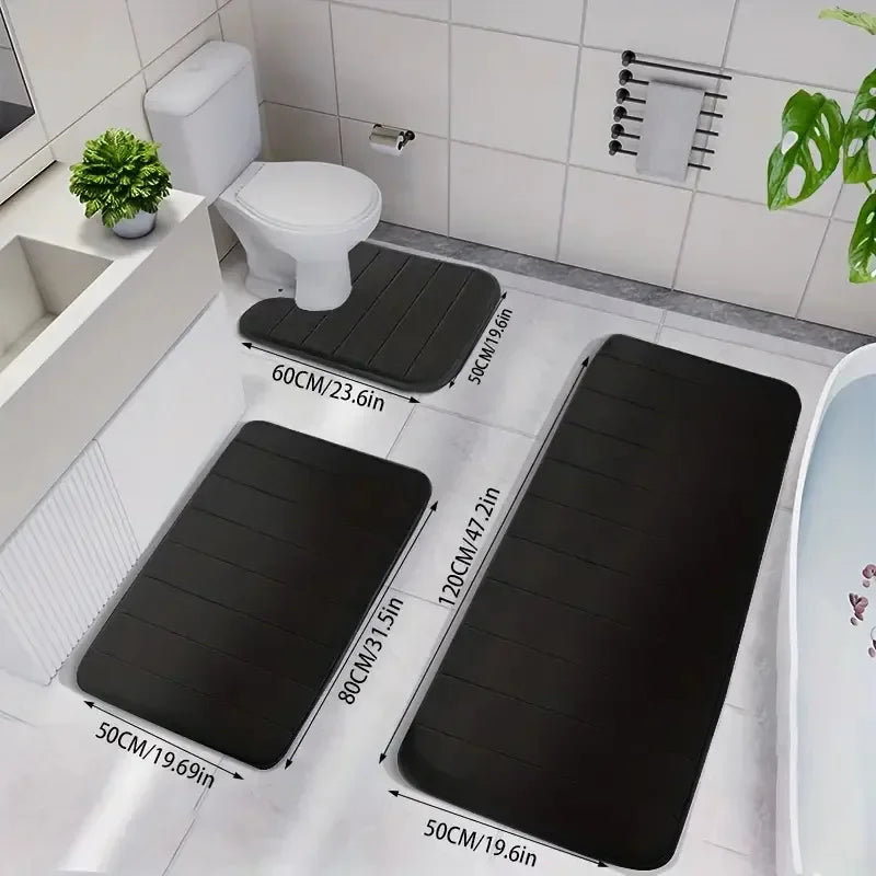 Non- Slip Microfiber Memory Foam Bath Mat Set