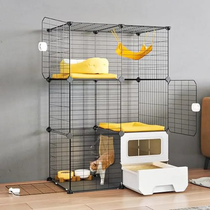 Cat Cage with Litter Box