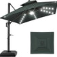 Tier Square Cantilever Patio Umbrella with Solar LED Lights