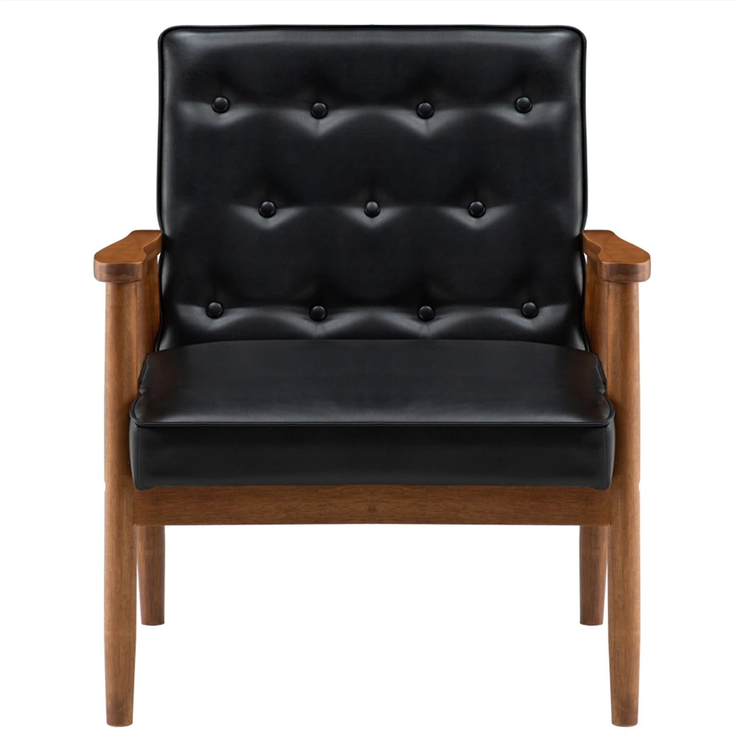 Modern Retro Wooden Leather Chair