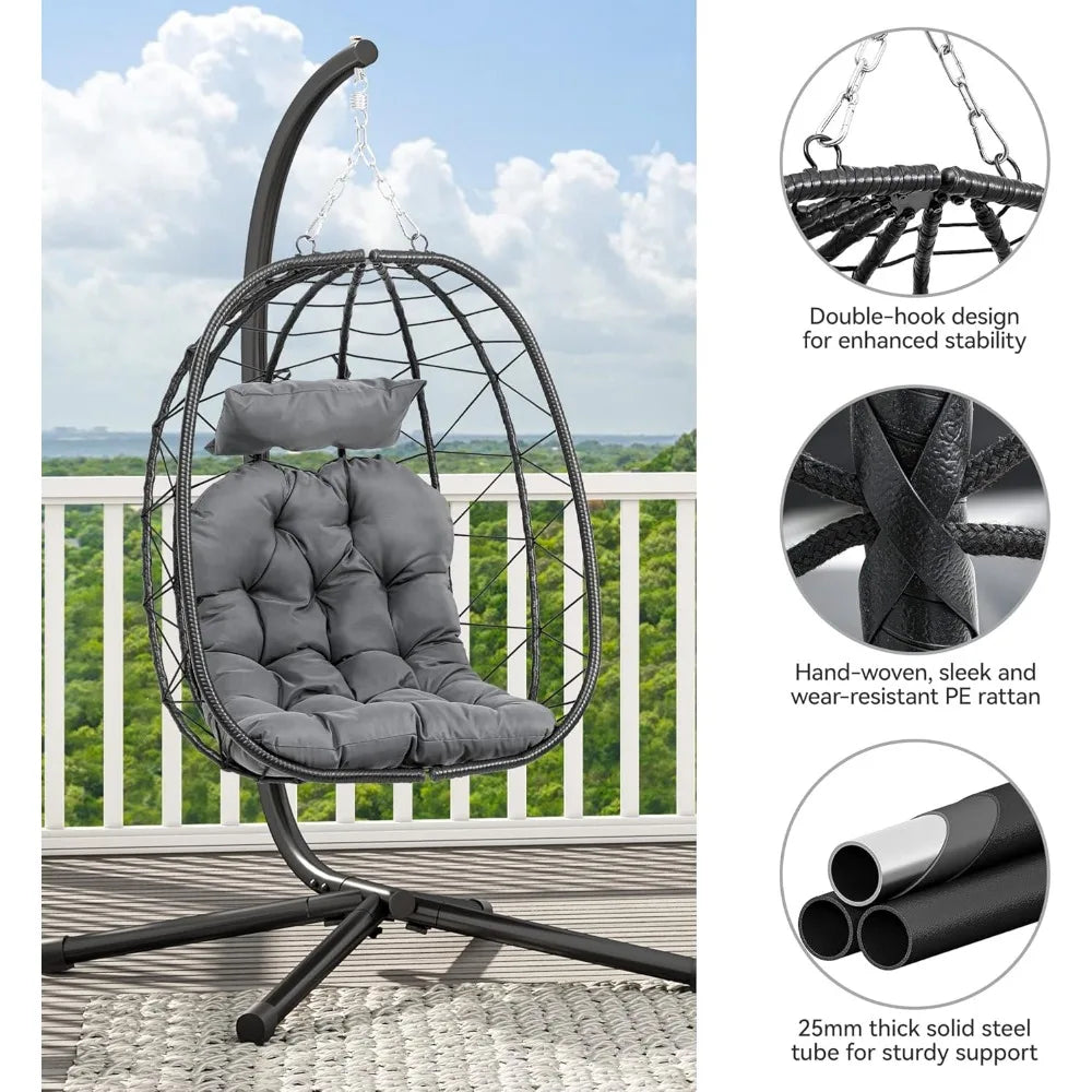 Hanging Egg Chair Stand with Cushions
