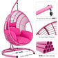 Oversized Wicker Swing Egg Chair with Cushions