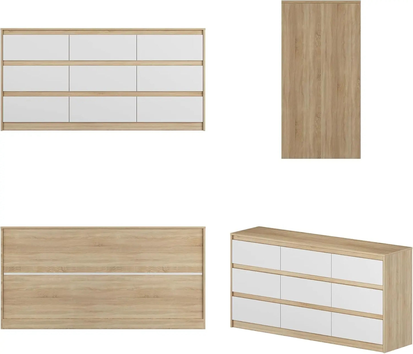 Modern Wood Chest Dresser with Charging Station