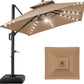 Tier Square Cantilever Patio Umbrella with Solar LED Lights