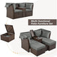 Loveseat Daybed Chaise Lounger with Foldable Awning and Cushions
