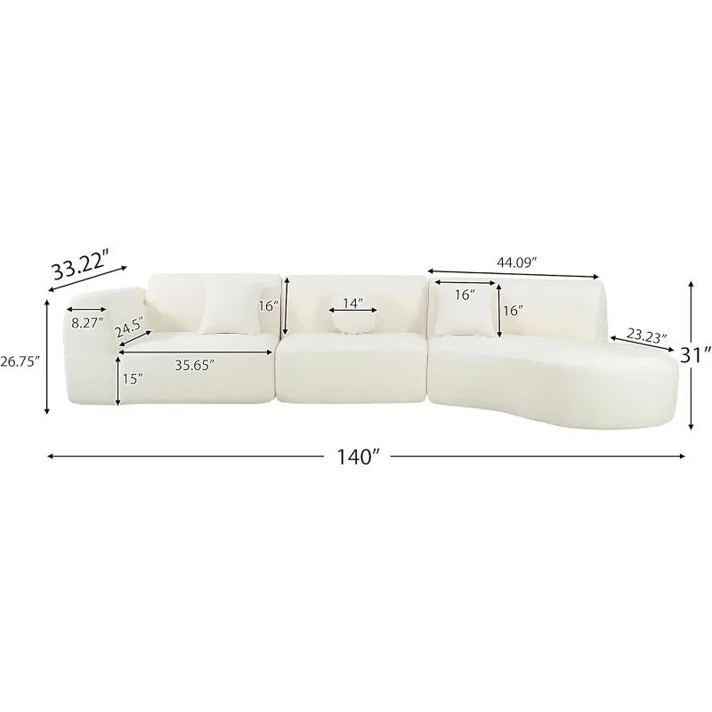Modern Cloud Sectional Couch with Pillow