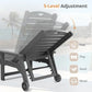 Wood Chaise Lounger with Wheels