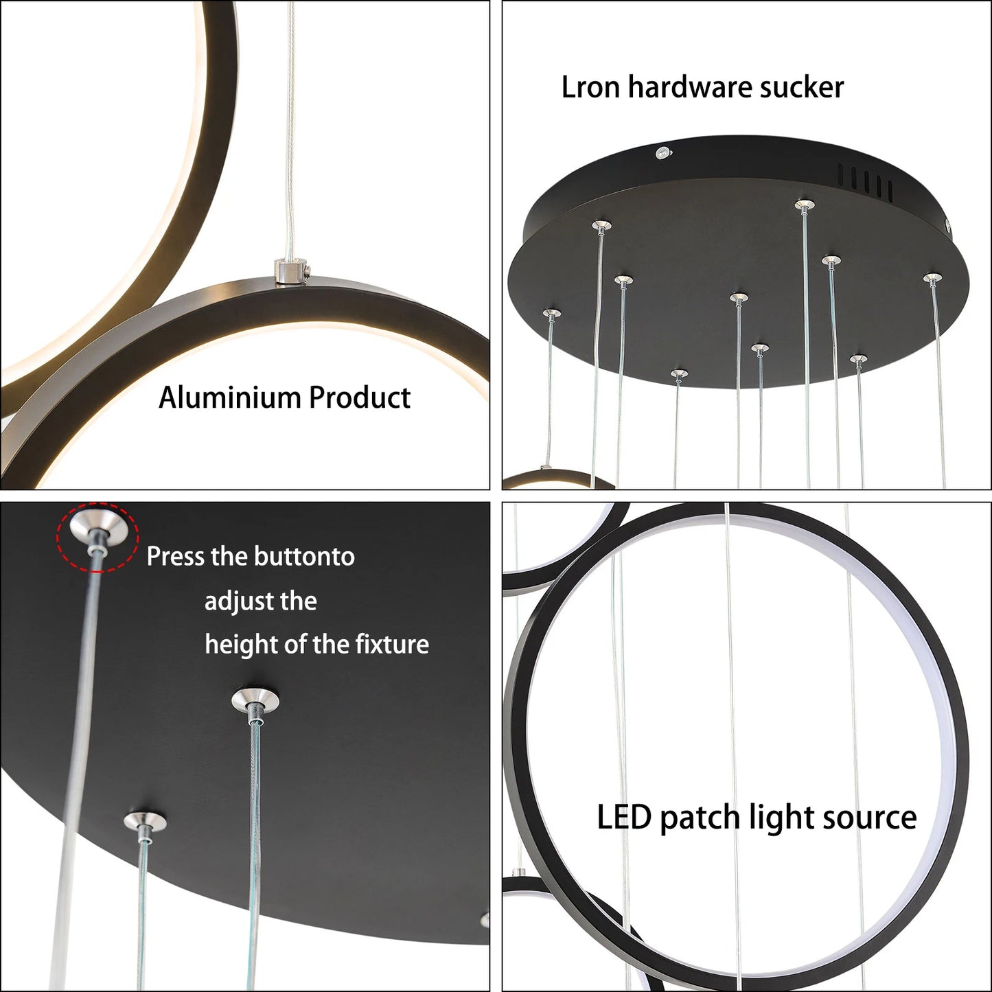 Modern 10 Rings LED Chandelier