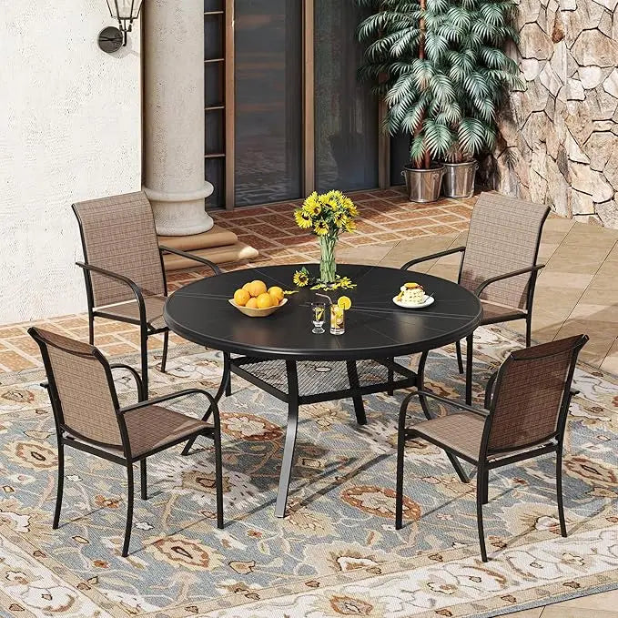 Round Aluminum Patio Dining Set