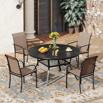Round Aluminum Patio Dining Set
