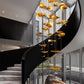 Golden Copper Lotus Leaf Chandelier