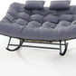 Oversized Loveseat Rocking Papasan Chair with Cushions