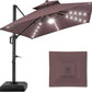Tier Square Cantilever Patio Umbrella with Solar LED Lights