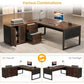 Modern Contemporary L-Shaped Executive Desk