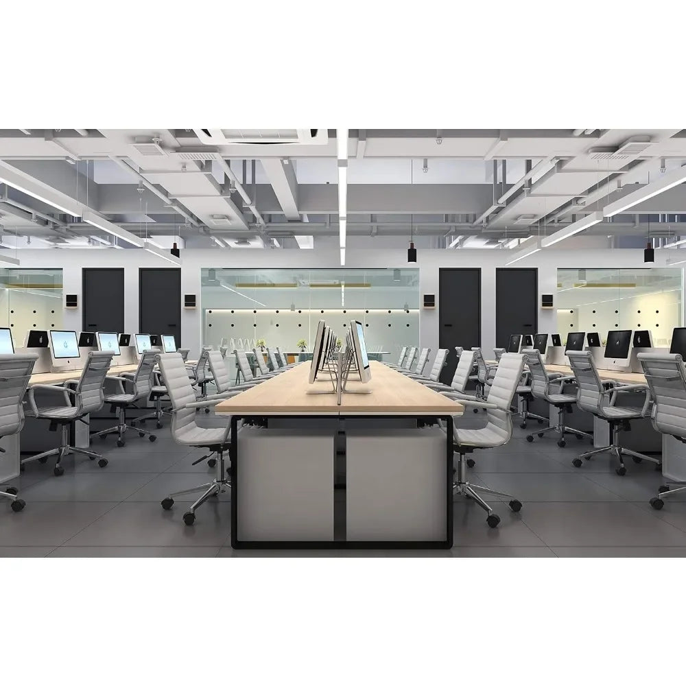 Modern Mid Back Ribbed Swivel Chair