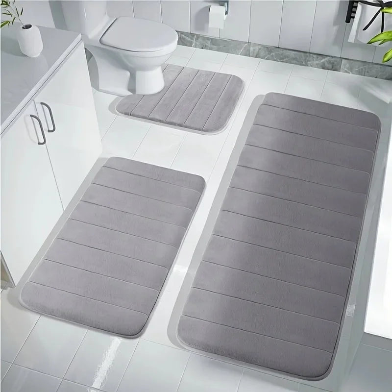 Non- Slip Microfiber Memory Foam Bath Mat Set
