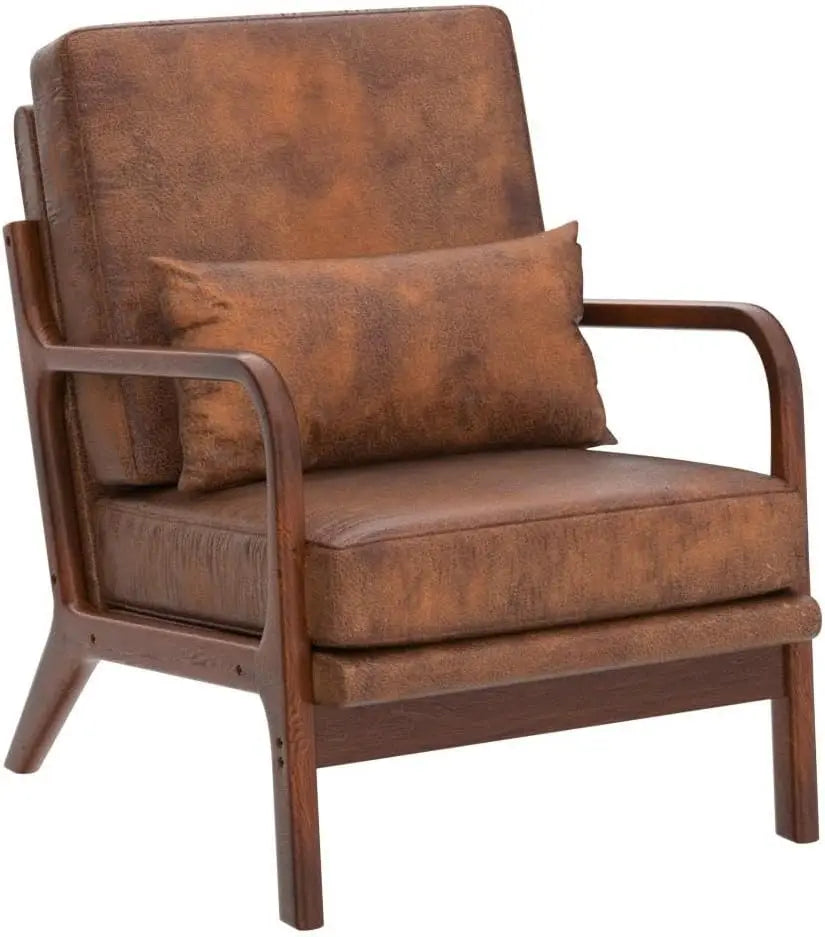 Modern Mid-Century Accent Chair with Pillow