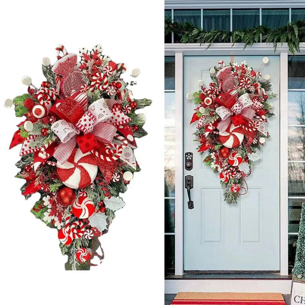 Upside Down Christmas Tree Garland Wreath
