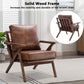 Upholstered Leather Cushions Accent Chair