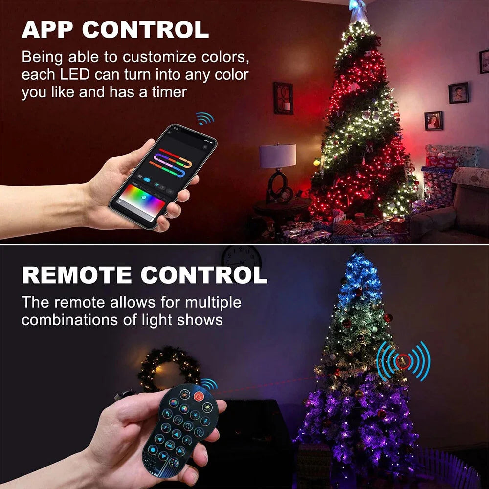 Christmas Tree Lights with Star, RBG 400 LED Lights and Bluetooth APP Control